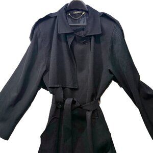 Vintage 90's Sara Roberts Women's Black Trench Coat Size Large